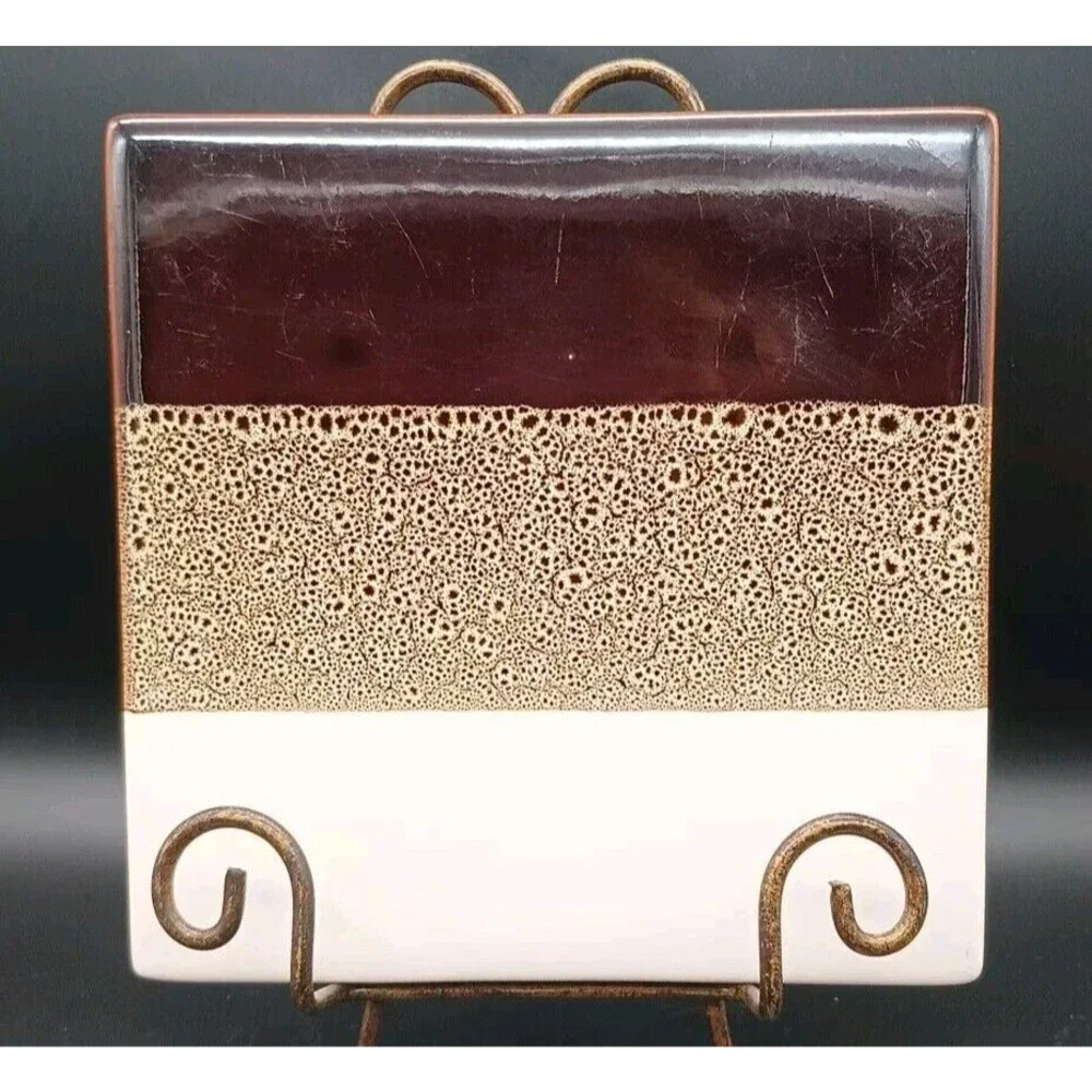 Pier One Imports TriColor Footed Trivet Brown 8